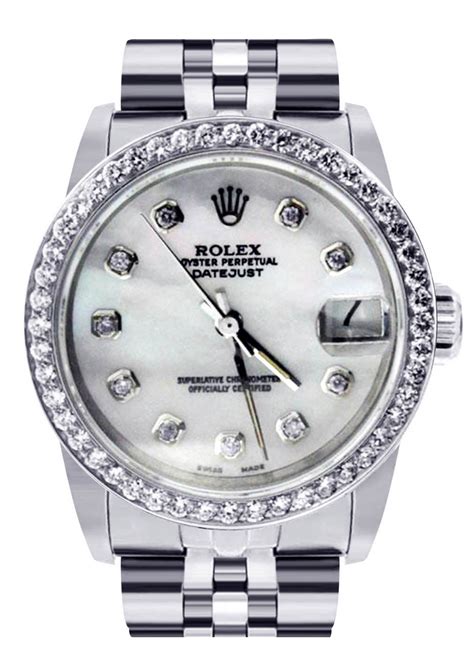 rolex datejust stainless steel with diamonds|old stainless steel rolex datejust.